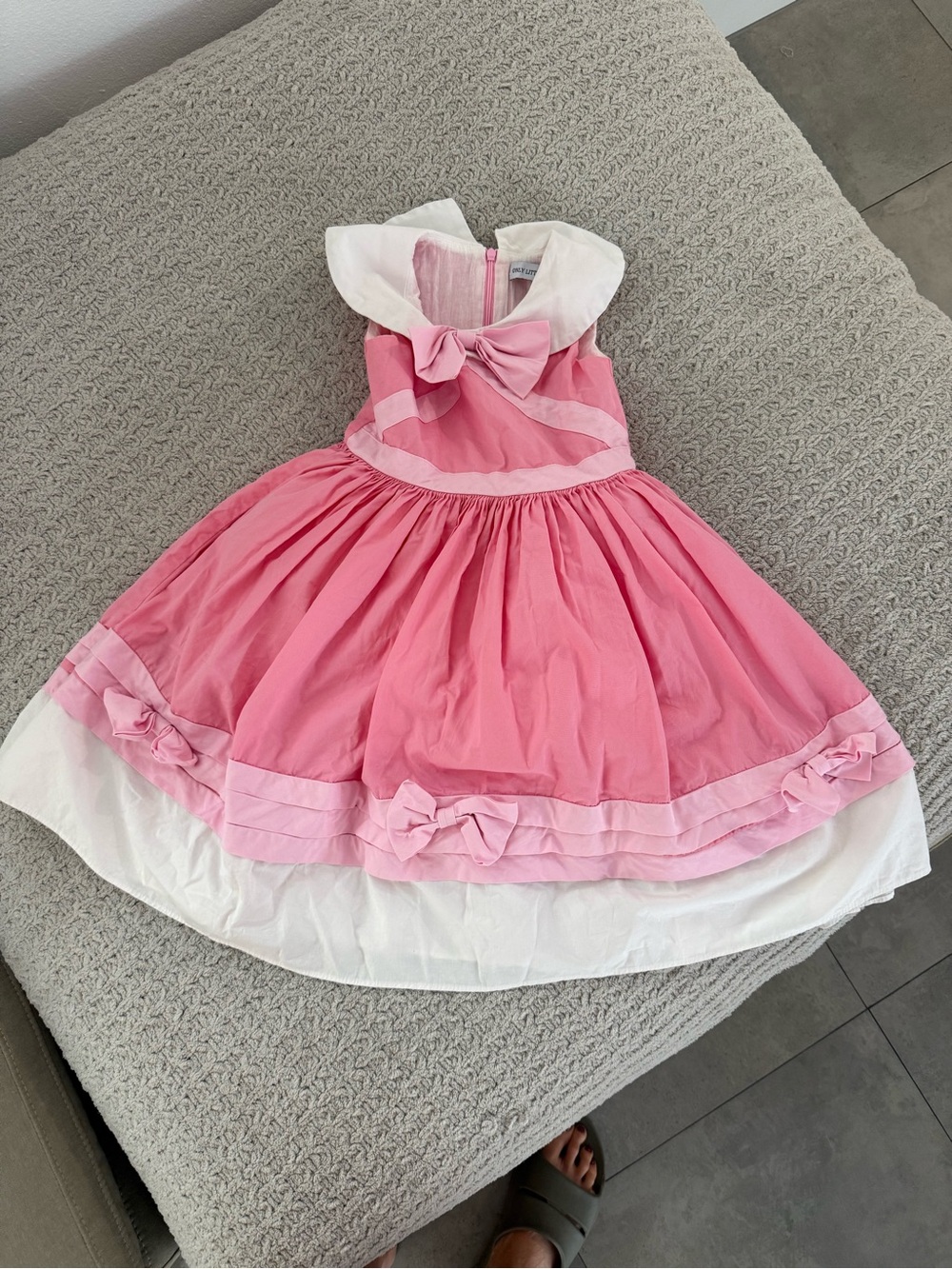 Only Little Once Girls Pink Bow Party Dress - Kids Costume size 6